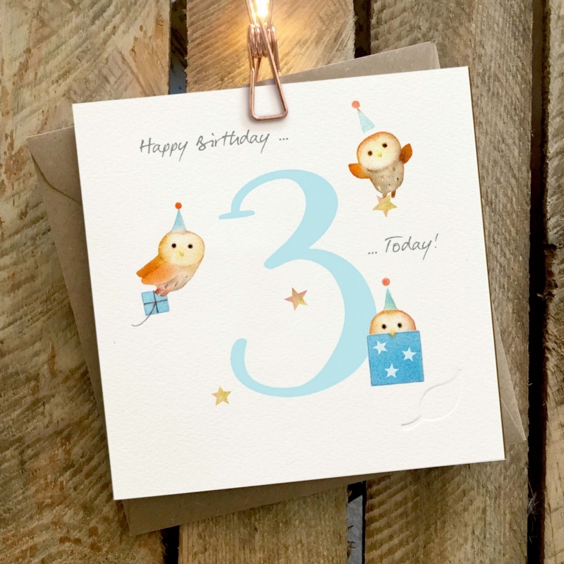Three today (Blue) - Card