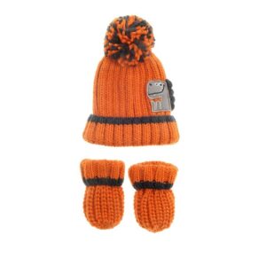 Dinosaur Bobble Hat & Mittens