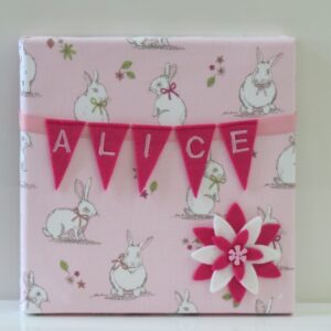 Bunny & Bows Pink Mini Bunting Board-