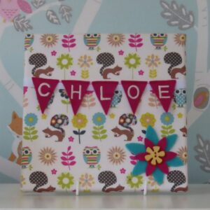Woodland Magenta Mini Bunting Board