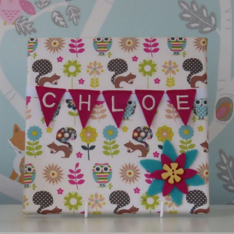Woodland Magenta Mini Bunting Board