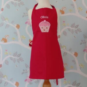 Infant Cupcake Apron - Hot Pink