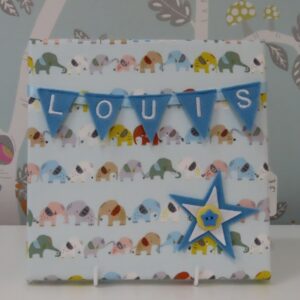 Blue Elephant Mini Bunting Board