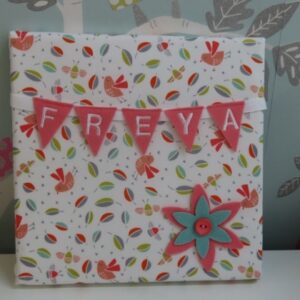 Coral Bird Mini Bunting Board