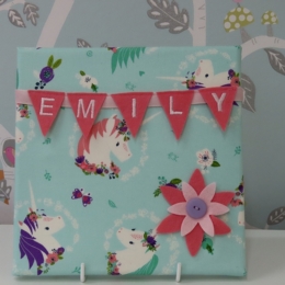 Floral Unicorn Mini Bunting Board