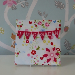 White Blossom Mini Bunting Board