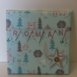 Minty Bear Mini Bunting Board