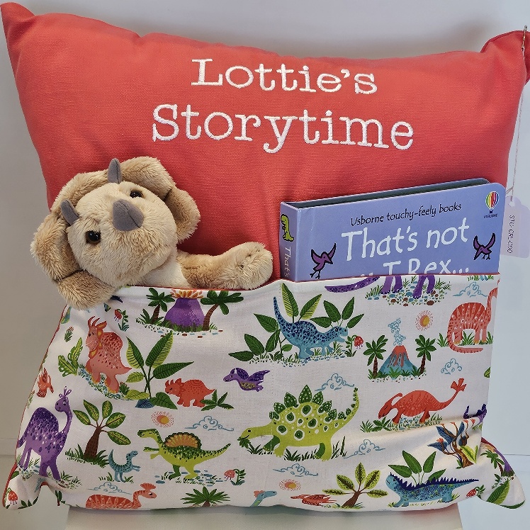 Coral Dinosaur Storytime Cushion