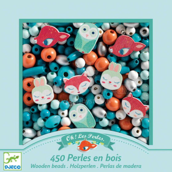 Little Animals Djeco Wooden Threading Beads