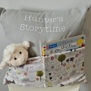 Farmyard Storytime Cushion (Grey)