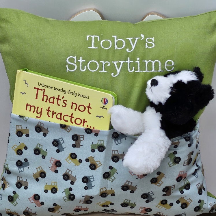 Scattered Tractors Storytime Cushion