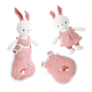 Pink Rabbit with a sleeping bag
