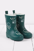 Grass & Air Teddy Fleece lined Colour Changing Wellies Spruce Green