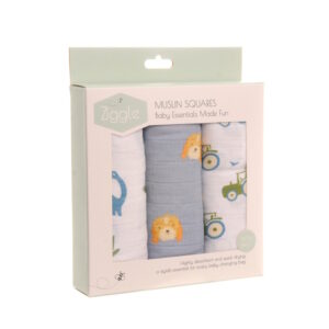 Ziggle Muslin Squares Pastel Blues
